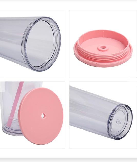 24oz. Snowglobe With Color Lid